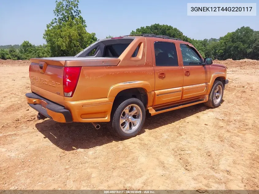 2004 Chevrolet Avalanche 1500 VIN: 3GNEK12T44G220117 Lot: 45518317