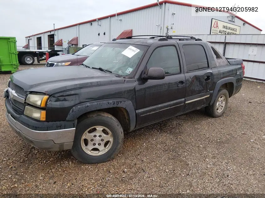 2004 Chevrolet Avalanche 1500 VIN: 3GNEC12T94G205982 Lot: 45519532