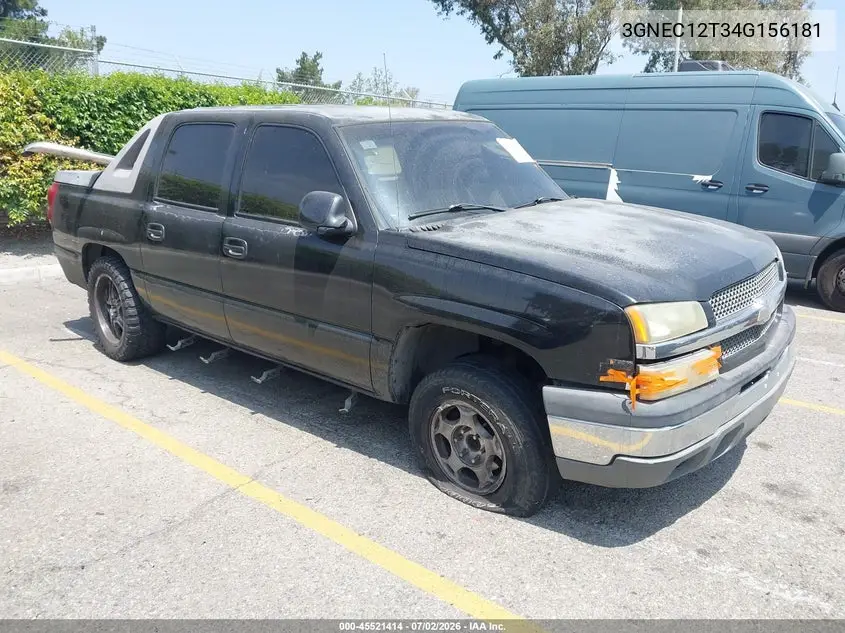 2004 Chevrolet Avalanche 1500 VIN: 3GNEC12T34G156181 Lot: 45521414