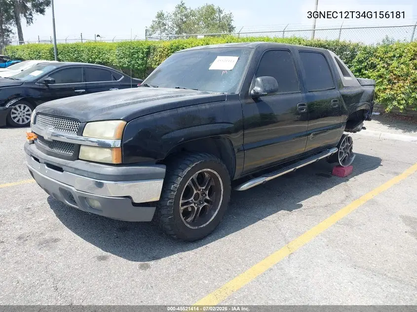 2004 Chevrolet Avalanche 1500 VIN: 3GNEC12T34G156181 Lot: 45521414