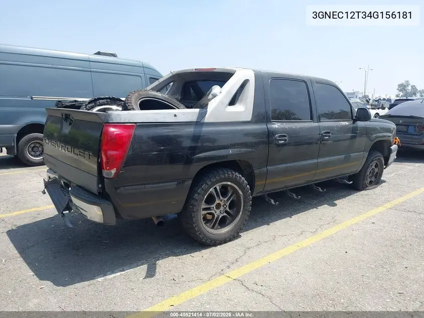 2004 Chevrolet Avalanche 1500 VIN: 3GNEC12T34G156181 Lot: 45521414