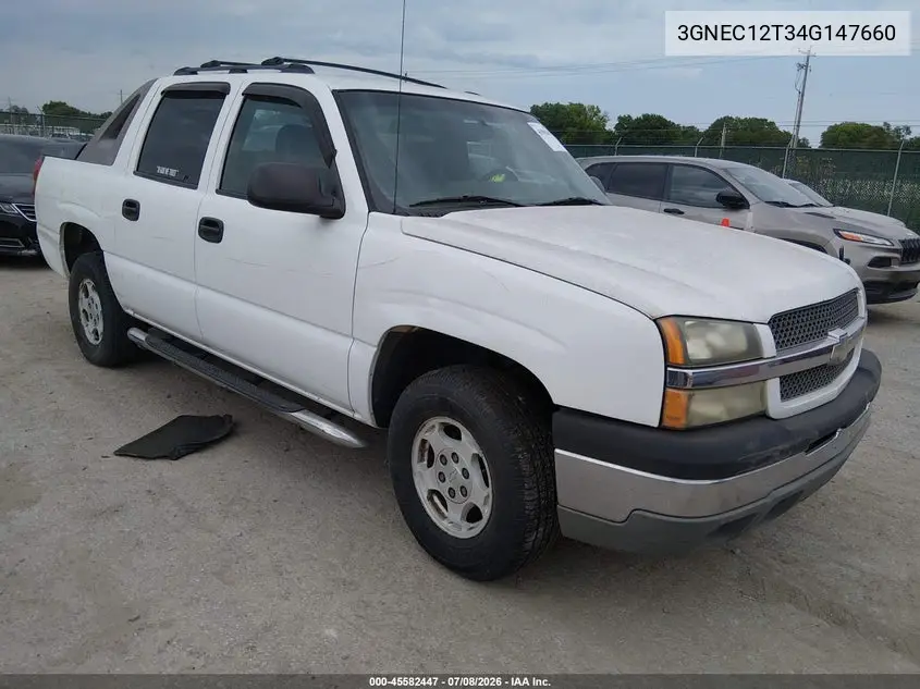 2004 Chevrolet Avalanche 1500 VIN: 3GNEC12T34G147660 Lot: 45582447