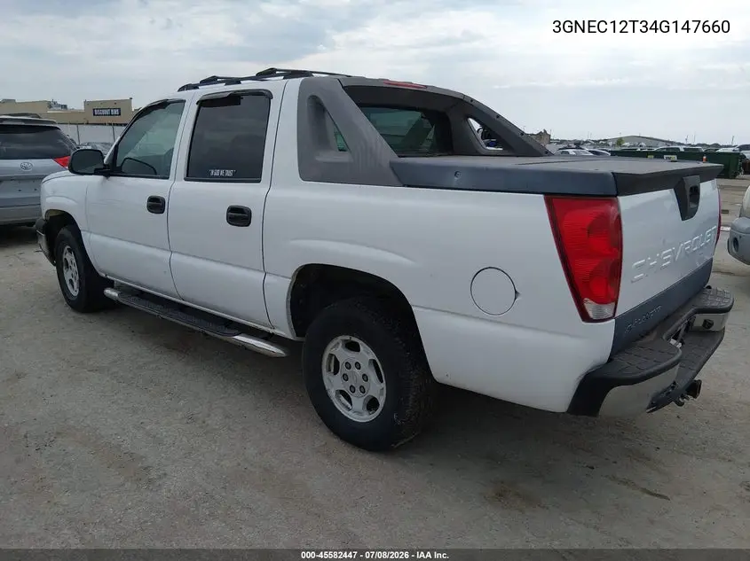 2004 Chevrolet Avalanche 1500 VIN: 3GNEC12T34G147660 Lot: 45582447