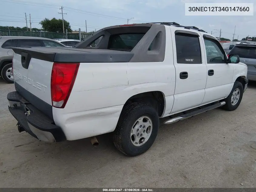 2004 Chevrolet Avalanche 1500 VIN: 3GNEC12T34G147660 Lot: 45582447