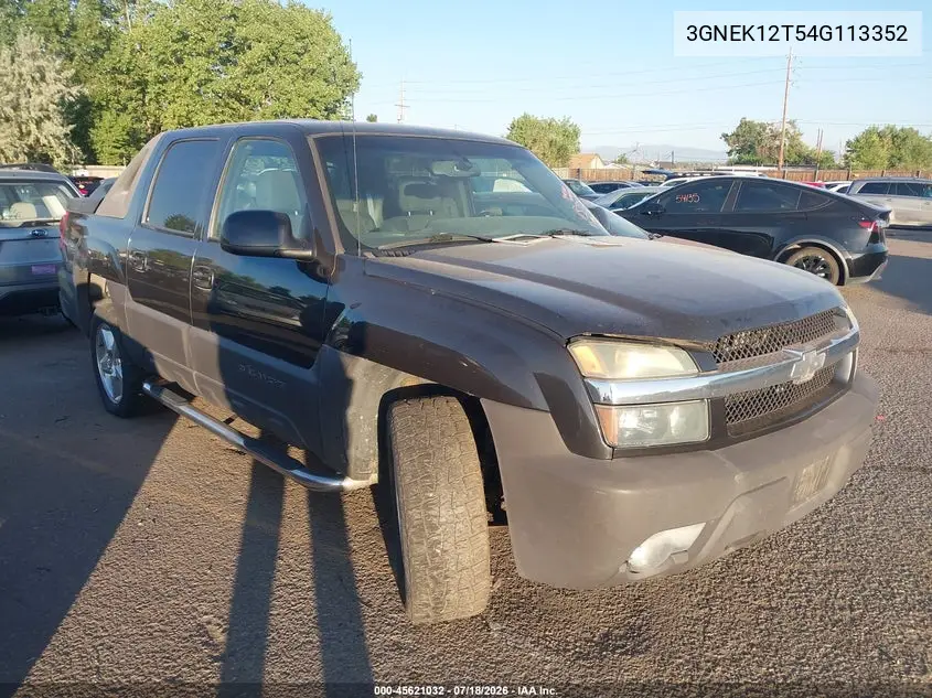 2004 Chevrolet Avalanche 1500 VIN: 3GNEK12T54G113352 Lot: 45621032