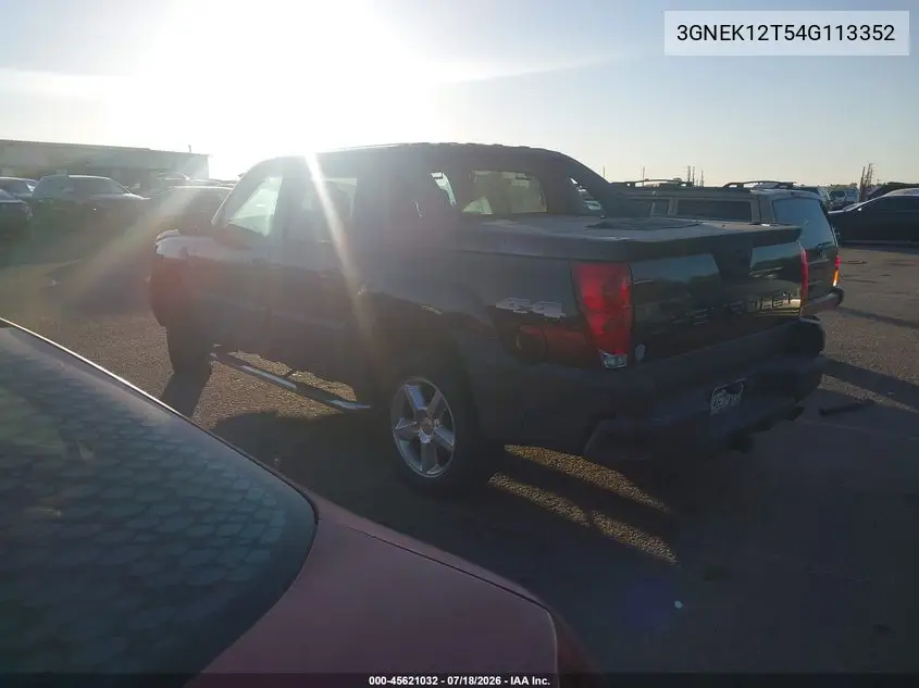 2004 Chevrolet Avalanche 1500 VIN: 3GNEK12T54G113352 Lot: 45621032