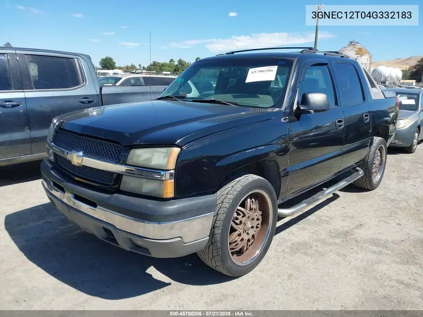 2004 Chevrolet Avalanche 1500 VIN: 3GNEC12T04G332183 Lot: 45700206