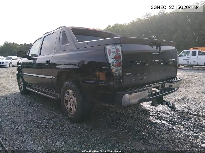 2005 Chevrolet Avalanche 1500 Z66 VIN: 3GNEC12Z15G204184 Lot: 45214470