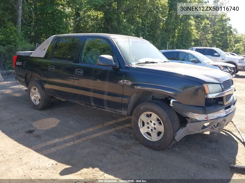 2005 Chevrolet Avalanche 1500 Z71 VIN: 3GNEK12ZX5G116740 Lot: 45283405