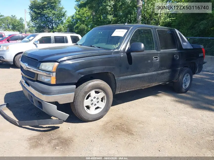 2005 Chevrolet Avalanche 1500 Z71 VIN: 3GNEK12ZX5G116740 Lot: 45283405