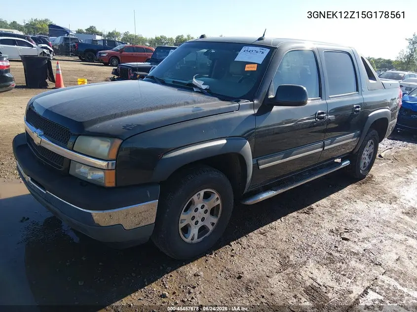 2005 Chevrolet Avalanche 1500 Z71 VIN: 3GNEK12Z15G178561 Lot: 45457678