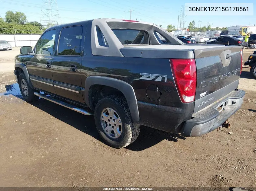 2005 Chevrolet Avalanche 1500 Z71 VIN: 3GNEK12Z15G178561 Lot: 45457678