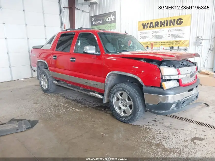 2005 Chevrolet Avalanche 1500 Ls VIN: 3GNEK12Z35G195345 Lot: 45466207
