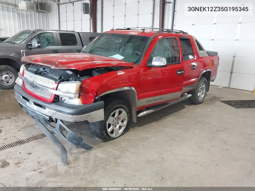 2005 Chevrolet Avalanche 1500 Ls VIN: 3GNEK12Z35G195345 Lot: 45466207