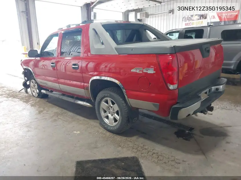 2005 Chevrolet Avalanche 1500 Ls VIN: 3GNEK12Z35G195345 Lot: 45466207