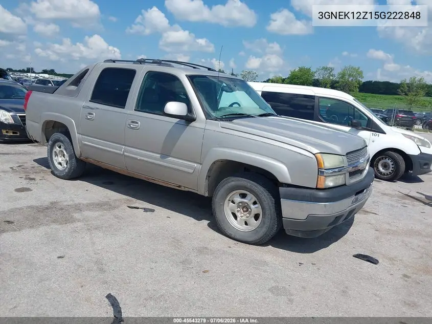 2005 Chevrolet Avalanche 1500 Lt VIN: 3GNEK12Z15G222848 Lot: 45543279