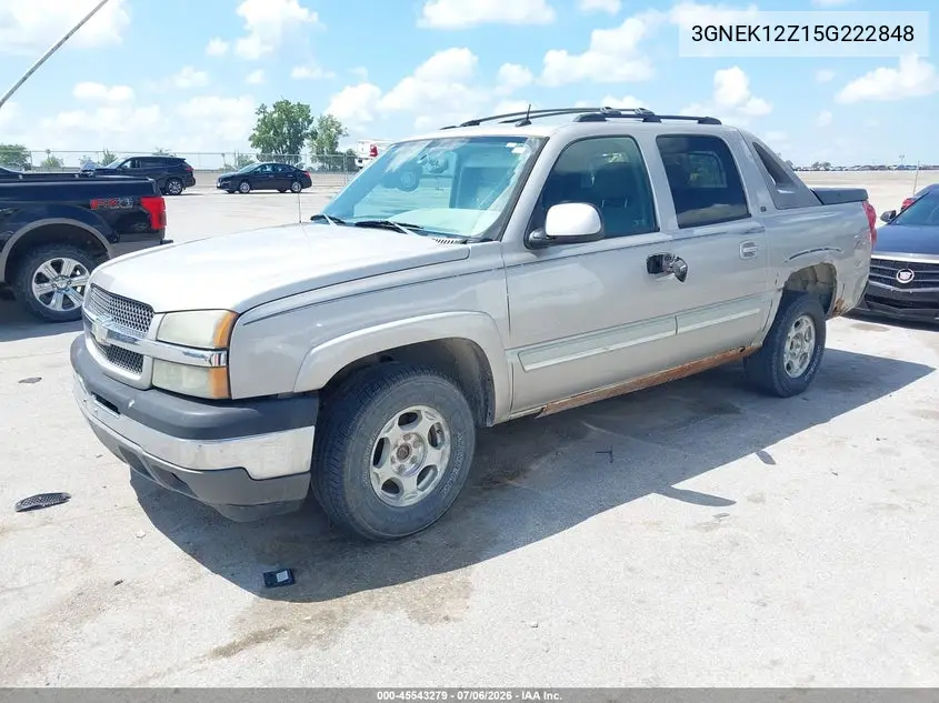 2005 Chevrolet Avalanche 1500 Lt VIN: 3GNEK12Z15G222848 Lot: 45543279