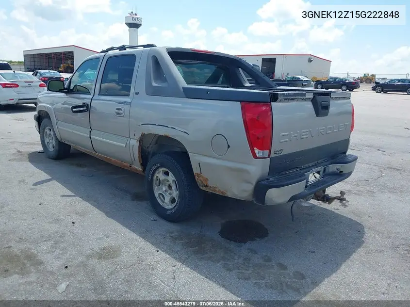 2005 Chevrolet Avalanche 1500 Lt VIN: 3GNEK12Z15G222848 Lot: 45543279