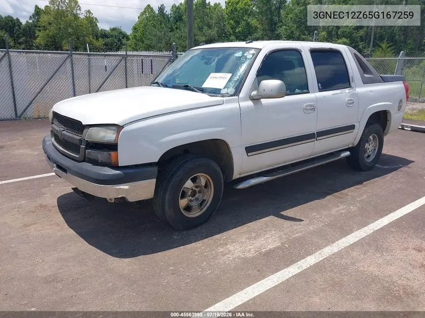 2005 Chevrolet Avalanche 1500 Ls VIN: 3GNEC12Z65G167259 Lot: 45563995