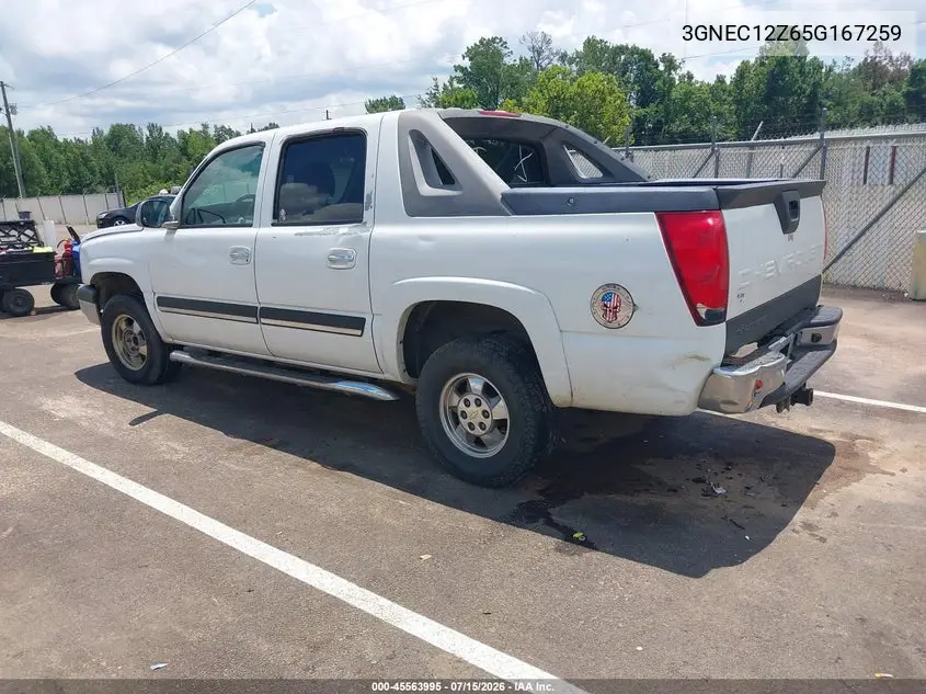 2005 Chevrolet Avalanche 1500 Ls VIN: 3GNEC12Z65G167259 Lot: 45563995