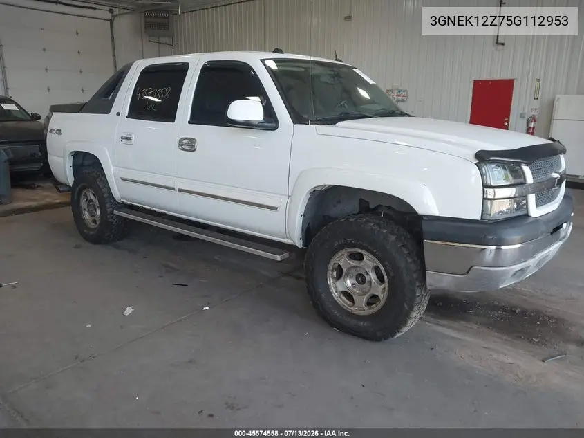 2005 Chevrolet Avalanche 1500 Lt VIN: 3GNEK12Z75G112953 Lot: 45574558