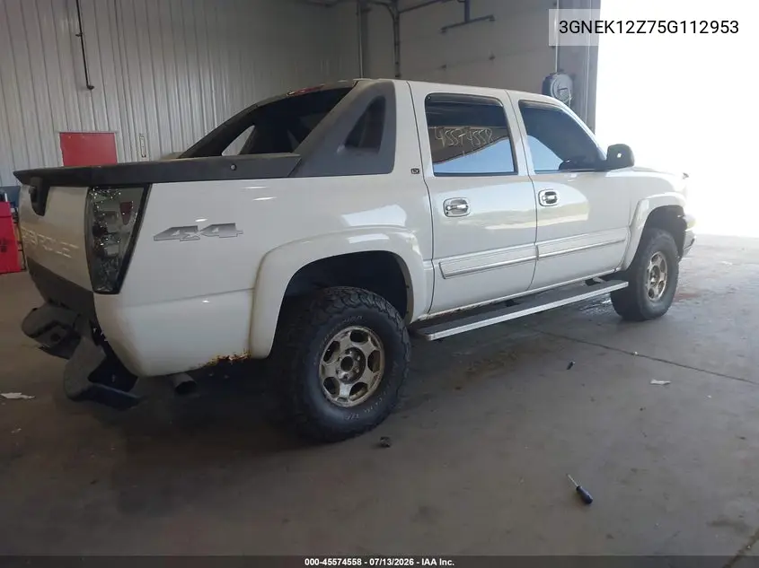 2005 Chevrolet Avalanche 1500 Lt VIN: 3GNEK12Z75G112953 Lot: 45574558