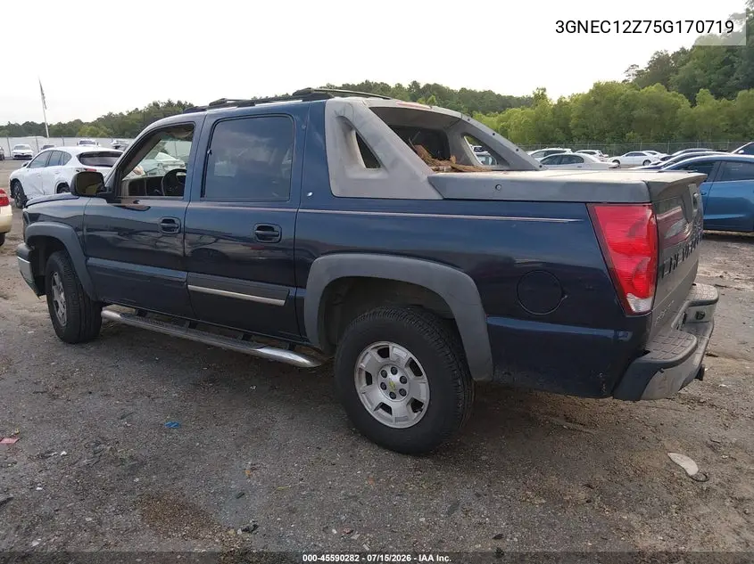 2005 Chevrolet Avalanche 1500 Z66 VIN: 3GNEC12Z75G170719 Lot: 45590282