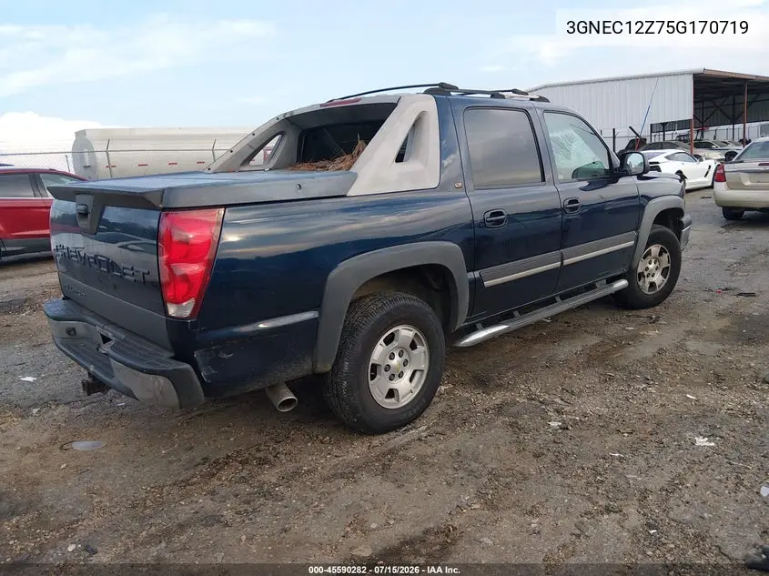 2005 Chevrolet Avalanche 1500 Z66 VIN: 3GNEC12Z75G170719 Lot: 45590282