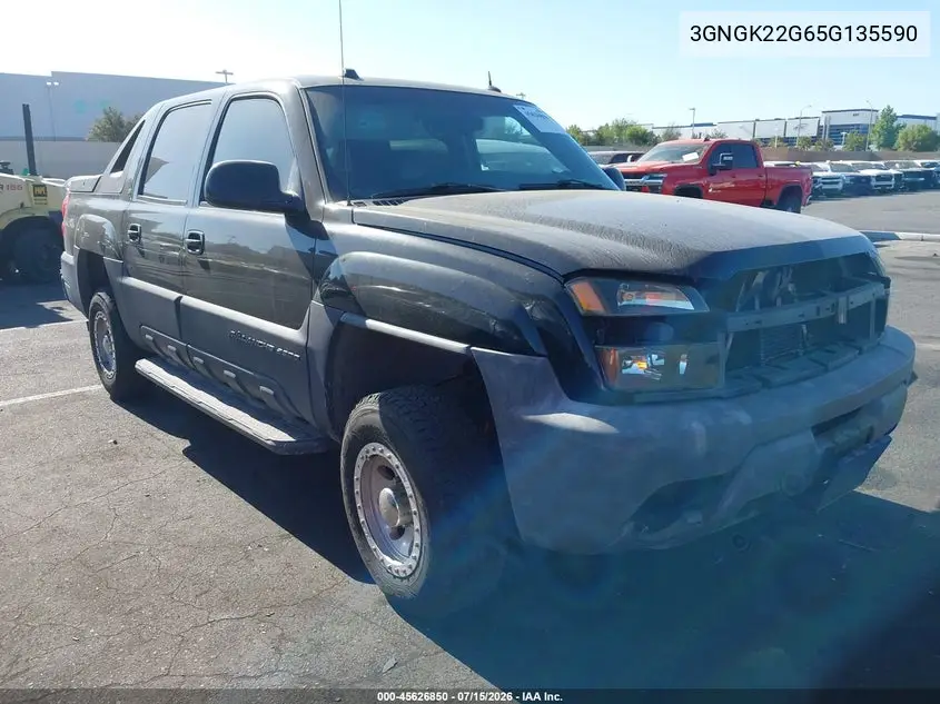 2005 Chevrolet Avalanche 2500 Lt VIN: 3GNGK22G65G135590 Lot: 45626850