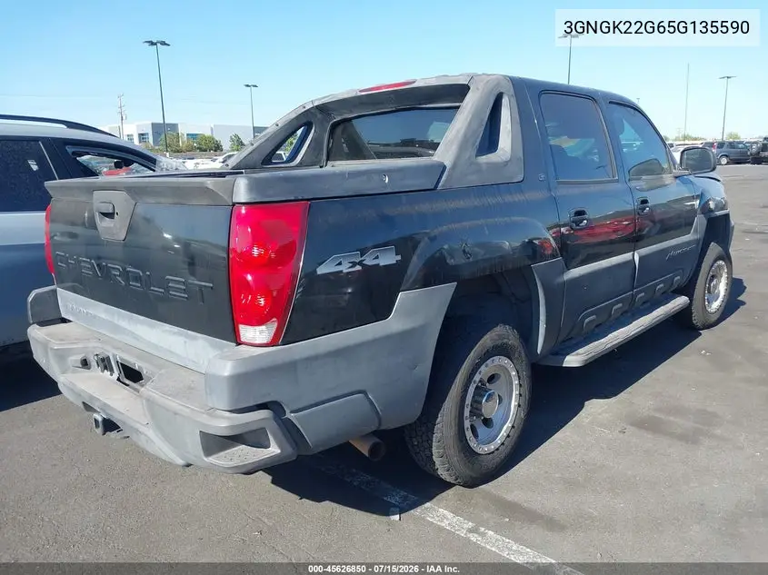 2005 Chevrolet Avalanche 2500 Lt VIN: 3GNGK22G65G135590 Lot: 45626850