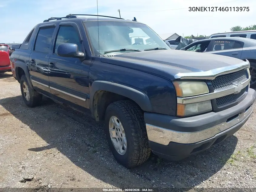2006 Chevrolet Avalanche 1500 Ls/Lt/Z71 VIN: 3GNEK12T46G113975 Lot: 45310935