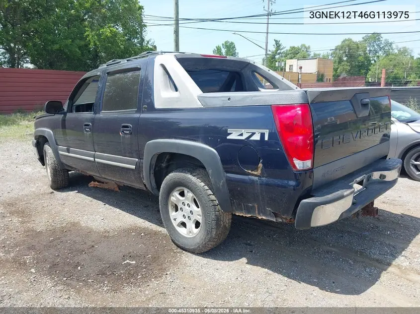 2006 Chevrolet Avalanche 1500 Ls/Lt/Z71 VIN: 3GNEK12T46G113975 Lot: 45310935
