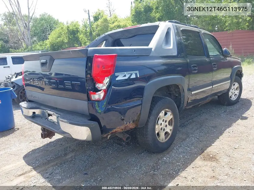 2006 Chevrolet Avalanche 1500 Ls/Lt/Z71 VIN: 3GNEK12T46G113975 Lot: 45310935