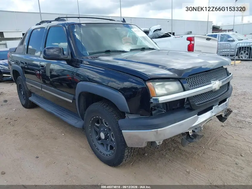 2006 Chevrolet Avalanche 1500 Z71 VIN: 3GNEK12Z66G153320 Lot: 45374810