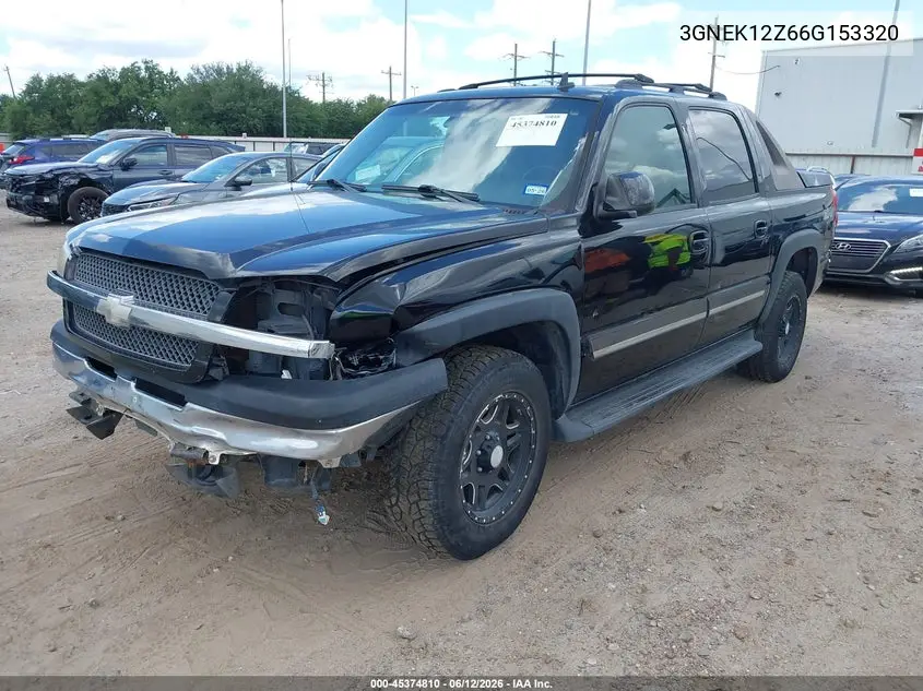 2006 Chevrolet Avalanche 1500 Z71 VIN: 3GNEK12Z66G153320 Lot: 45374810