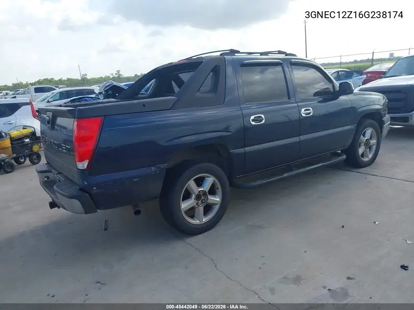 2006 Chevrolet Avalanche 1500 Ls VIN: 3GNEC12Z16G238174 Lot: 45442049