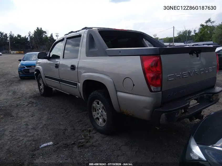 2006 Chevrolet Avalanche 1500 Z66 VIN: 3GNEC12Z86G187630 Lot: 45616242