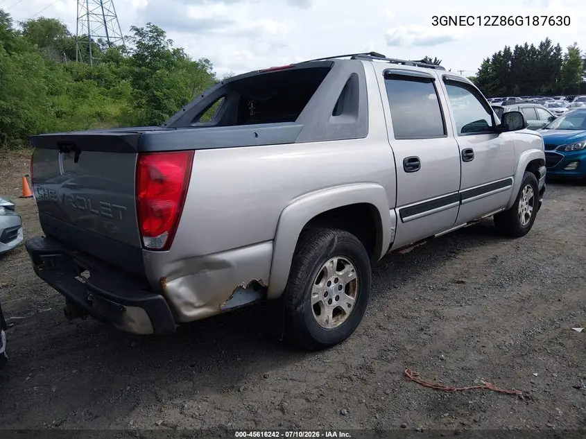 2006 Chevrolet Avalanche 1500 Z66 VIN: 3GNEC12Z86G187630 Lot: 45616242