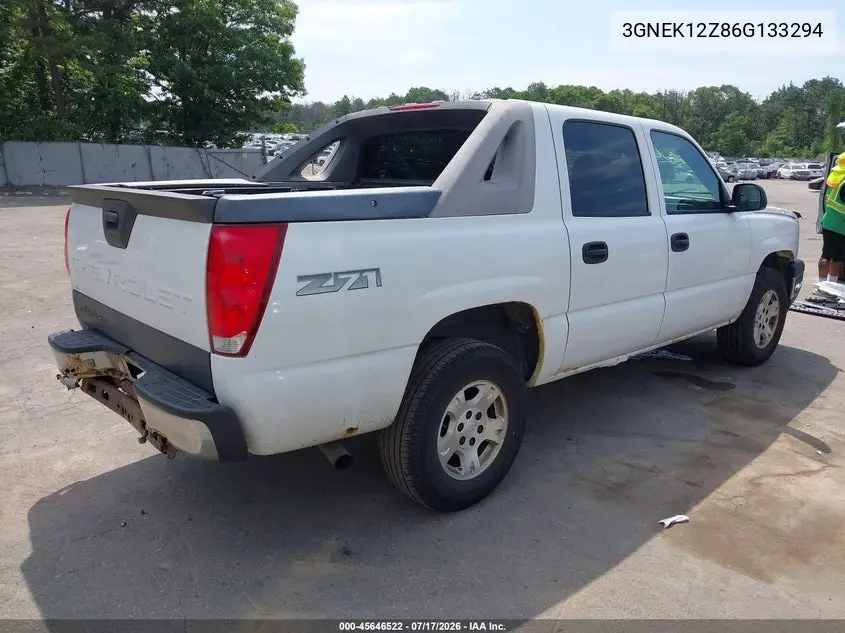 2006 Chevrolet Avalanche 1500 Lt VIN: 3GNEK12Z86G133294 Lot: 45646522