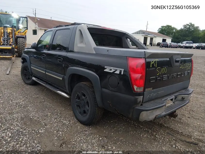 2006 Chevrolet Avalanche 1500 Z71 VIN: 3GNEK12Z56G105369 Lot: 45684894