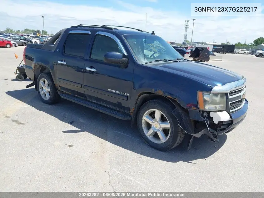 2007 Chevrolet Avalanche 1500 Lt VIN: 3GNFK123X7G225217 Lot: 20263282