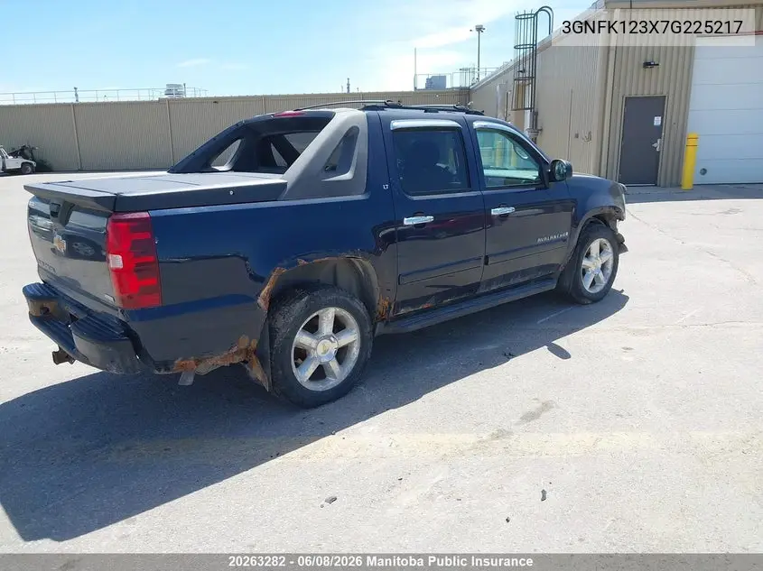 2007 Chevrolet Avalanche 1500 Lt VIN: 3GNFK123X7G225217 Lot: 20263282