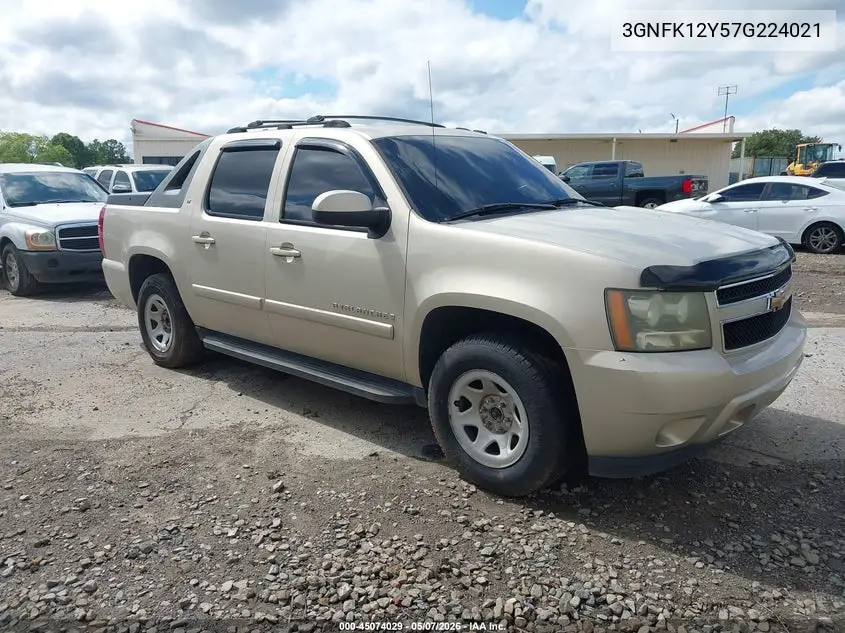 2007 Chevrolet Avalanche 1500 Lt VIN: 3GNFK12Y57G224021 Lot: 45074029
