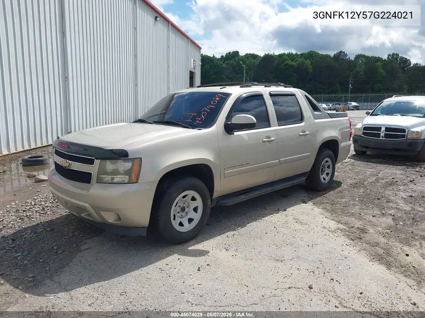 2007 Chevrolet Avalanche 1500 Lt VIN: 3GNFK12Y57G224021 Lot: 45074029