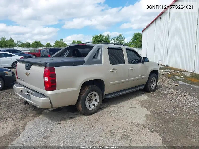 2007 Chevrolet Avalanche 1500 Lt VIN: 3GNFK12Y57G224021 Lot: 45074029