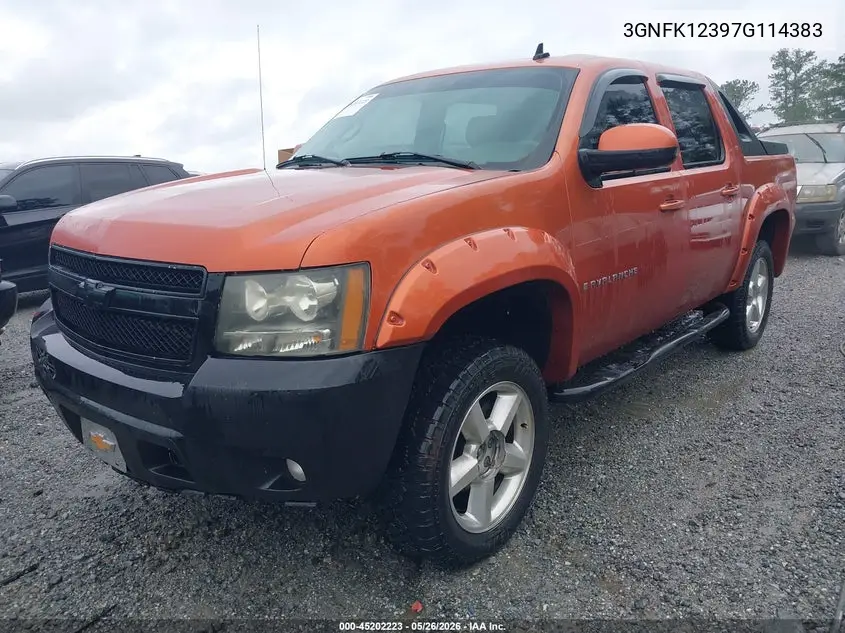 2007 Chevrolet Avalanche 1500 Lt VIN: 3GNFK12397G114383 Lot: 45202223
