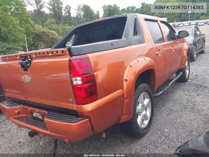 2007 Chevrolet Avalanche 1500 Lt VIN: 3GNFK12397G114383 Lot: 45202223