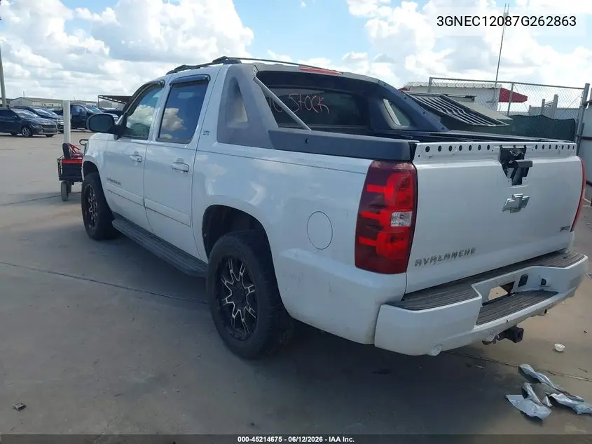 2007 Chevrolet Avalanche 1500 Ltz VIN: 3GNEC12087G262863 Lot: 45214675