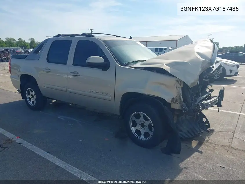 2007 Chevrolet Avalanche 1500 Lt VIN: 3GNFK123X7G187486 Lot: 45241029