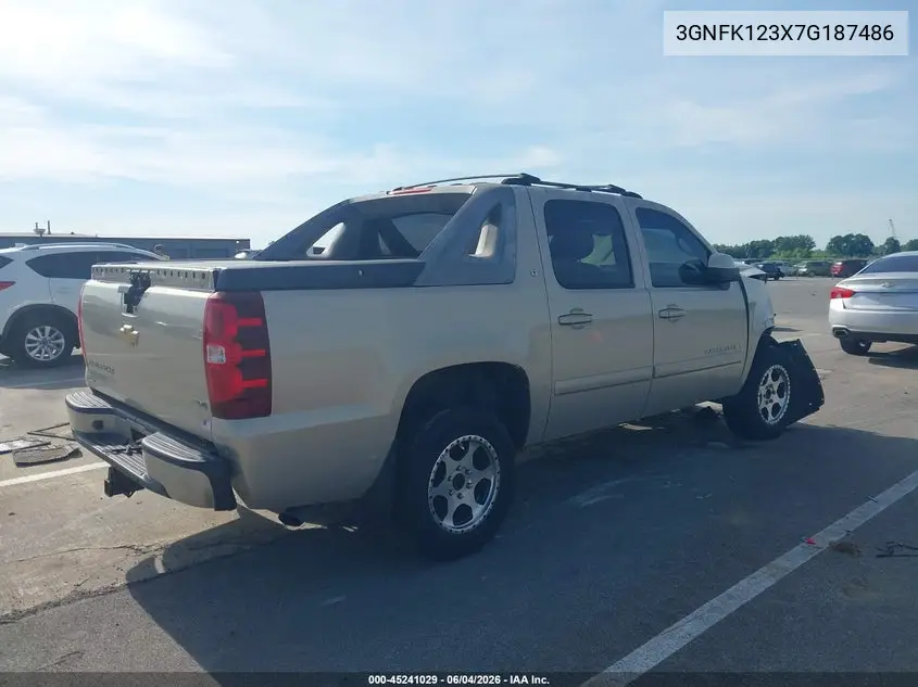 2007 Chevrolet Avalanche 1500 Lt VIN: 3GNFK123X7G187486 Lot: 45241029